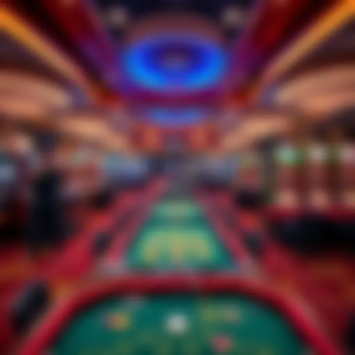 Interior layout of gaming floor with various gaming tables