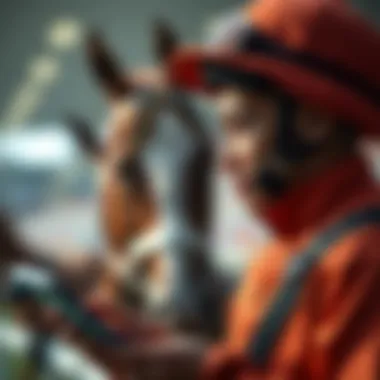 Assessing Horse Performance for Better Betting Jockey analyzing horse performance