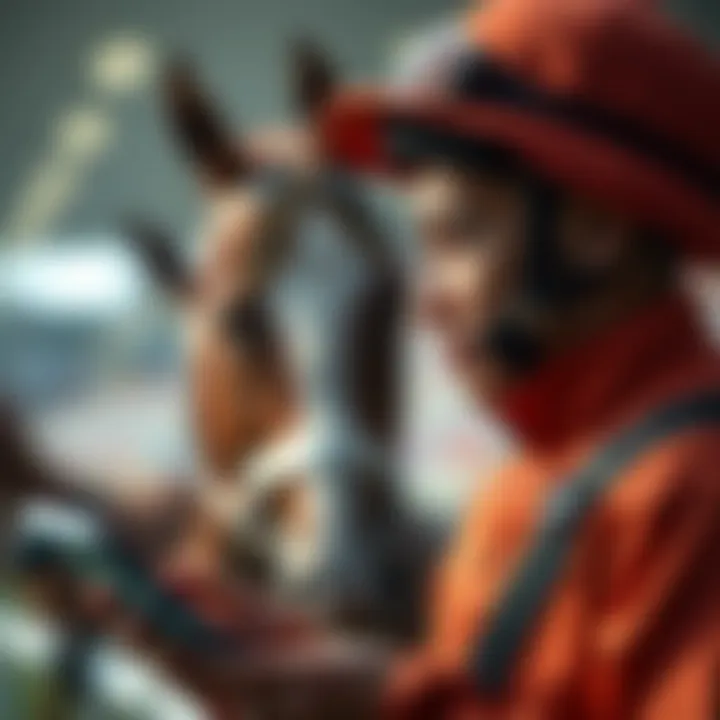 Assessing Horse Performance for Better Betting Jockey analyzing horse performance