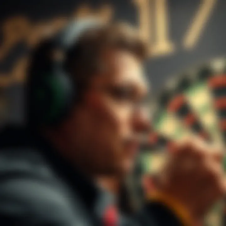 Player focusing before a throw