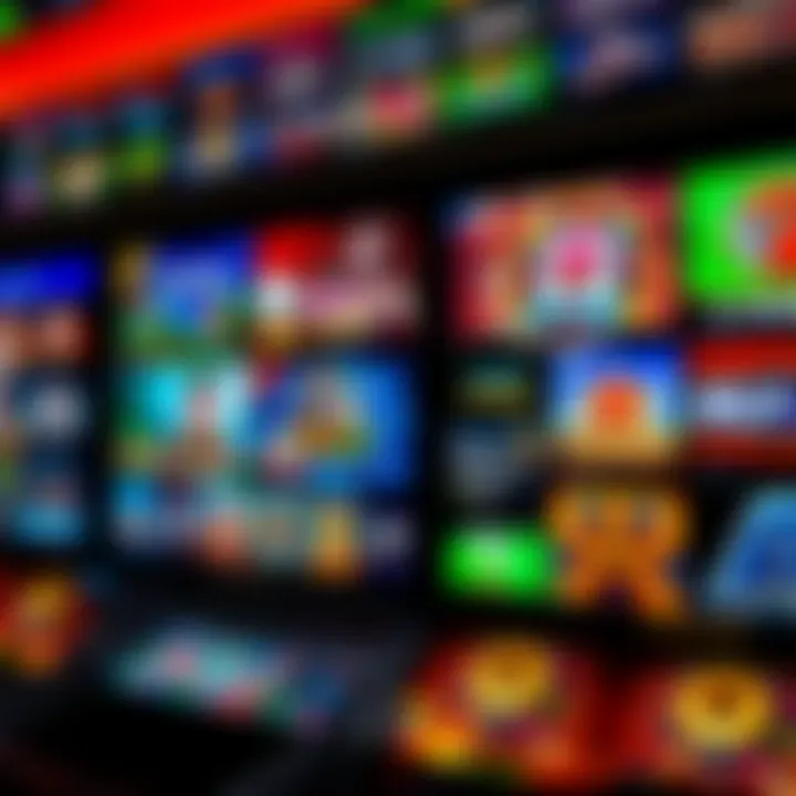 Diverse range of popular casino games displayed on a screen