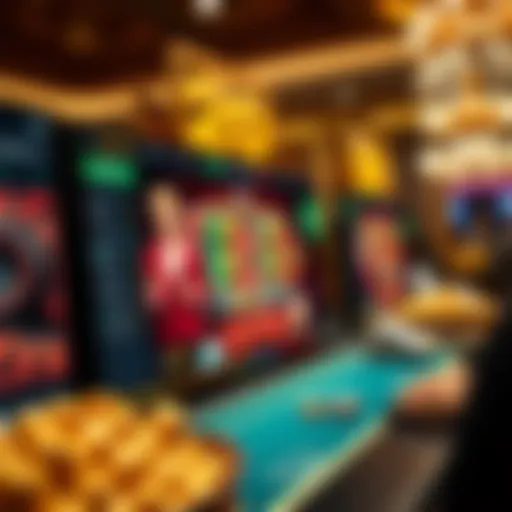 A captivating view of a luxurious online casino interface