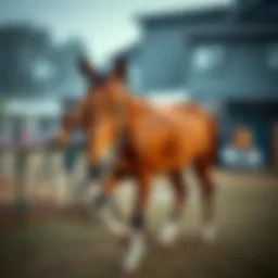 Thoroughbred horse in training