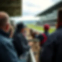 Horse racing track with spectators