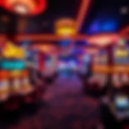 A detailed view of Jack Casino's gaming floor with vibrant lights and tables