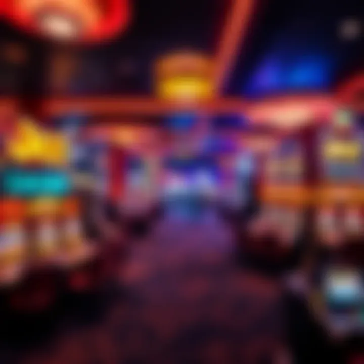 A detailed view of Jack Casino's gaming floor with vibrant lights and tables