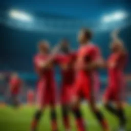 Manchester United team celebrating a goal