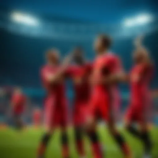 Manchester United team celebrating a goal