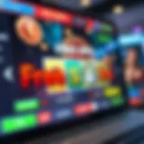 An enticing view of an online casino interface showcasing free spins.