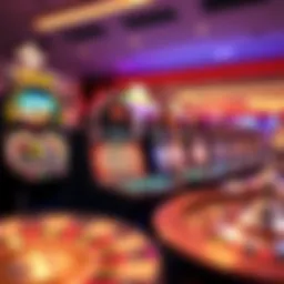 A digital representation of various online casino games.