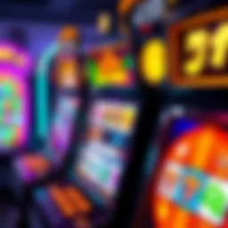 Vibrant slot machine interface showcasing various symbols